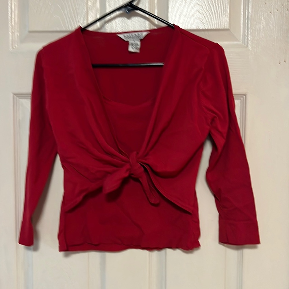 John Paul Richard red tie front shirt size small
